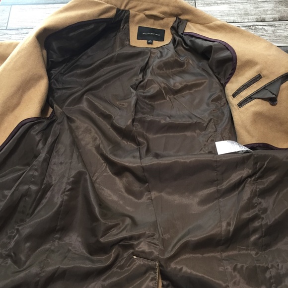 Banana Republic Long Wool Blend Overcoat Jacket Men’s S Tan Brown - Picture 7 of 10